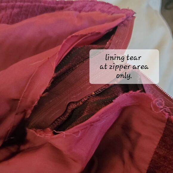 VTG Yves Saint Laurent Straight Skirt Merlot Courderoy Sz 38 US 8 Med *See Pics - Picture 7 of 10